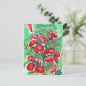 Carte Postale Imaginaire Fleurs rouges (Debout devant)