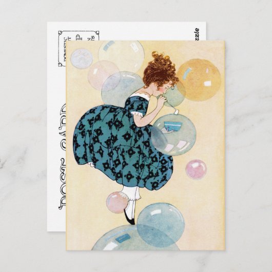 Carte Postale imaginaire FLOTTANT "DOUBLY BUBBLY" (Devant / Derrière)