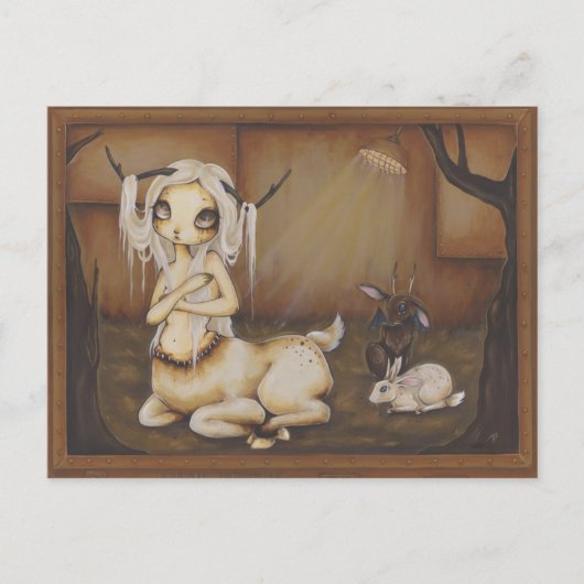 Carte postale imaginaire gothique de fille de cerf (Devant)