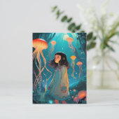 Carte Postale Imaginaire Jellyfish Forest Girl (Debout devant)