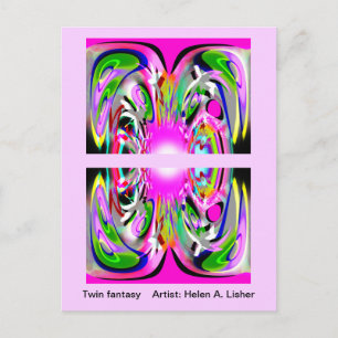 Carte Postale Imaginaire jumeau art abstrait