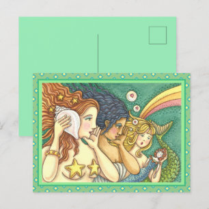 CARTE POSTALE IMAGINAIRE MERMAID SISTERHOOD PARTAGER DES SAVOIRS