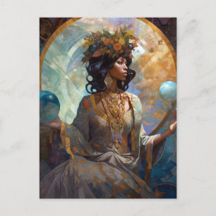 Carte Postale Imaginaire noir Sorceress Imaginaire magique