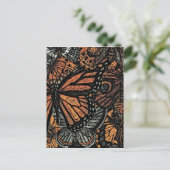 Carte Postale Imaginaire papillon orange art abstrait (Debout devant)