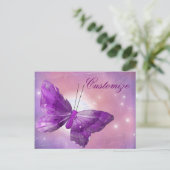 Carte Postale Imaginaire papillon violet Moon Designs (Debout devant)