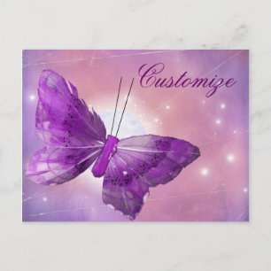 Carte Postale Imaginaire papillon violet Moon Designs