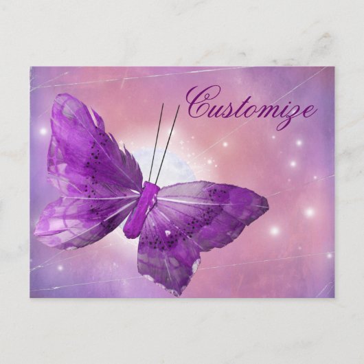 Carte Postale Imaginaire papillon violet Moon Designs (Devant)