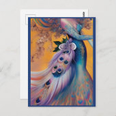 Carte Postale Imaginaire Peacock Mariage robe Fairytale Bride (Devant / Derrière)