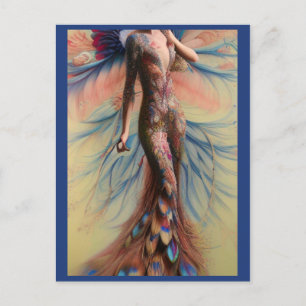 Carte Postale Imaginaire Peacock Mariage robe Fairytale Mariée P