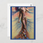 Carte Postale Imaginaire Peacock Mariage robe Fairytale Mariée P (Devant / Derrière)