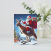 Carte Postale Imaginaire Père Noël et un Kangaroo (Debout devant)