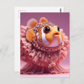 Carte Postale Imaginaire poisson clown en robe (Devant / Derrière)