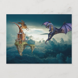 Carte Postale Imaginaire Sky Dragon Pegasus