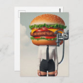 Carte Postale Imaginaire Surreal Cheeseburger Femme (Devant / Derrière)