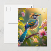 Carte Postale Imaginaire Turquoise à ailes vert (Devant / Derrière)