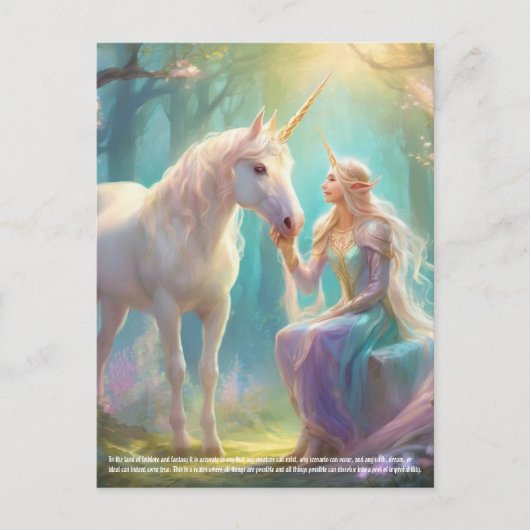 Carte Postale Imaginaire Unicorn (Devant)