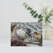 Carte Postale Imaginaire Unicorne de dragon de bronze (Debout devant)