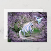 Carte Postale Imaginaire Unicorne de printemps (Devant / Derrière)