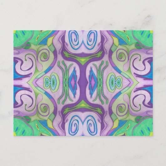 Carte postale Imaginaire vert violet (Devant)