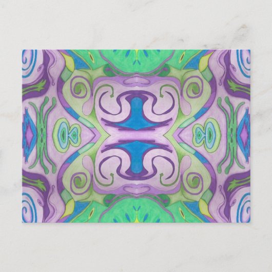 Carte postale Imaginaire vert violet (Devant)