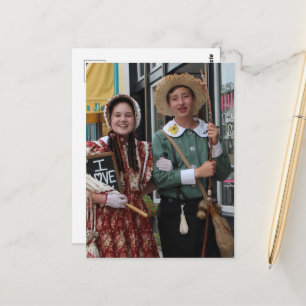 Carte Postale Imaginaire Vintage Novel Cosplay Acteur et Actrice