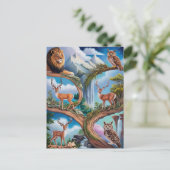 Carte Postale Imaginaire Whimsical de la faune Miniature complex (Debout devant)