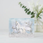 Carte Postale Imaginaire Winter Unicorn Et Foal (Debout devant)