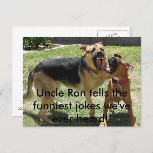 Carte Postale IMG_2252, Oncle Ron raconte les blagues les plus d (Devant / Derrière)