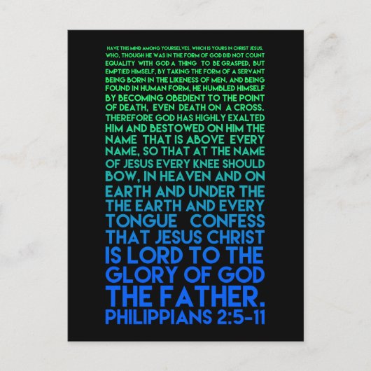 Carte Postale Imiter l'humilité du Christ Philippiens 2:5-11 (Devant)