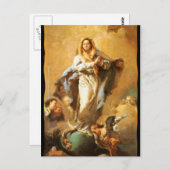 Carte Postale Immaculée Conception avec les Cherubs - Tiepolo (Devant / Derrière)