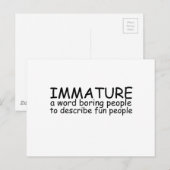 Carte Postale Immature (Devant / Derrière)