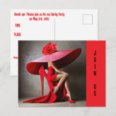 CARTE POSTALE IMMENSE INVITATION DU PARTI CASQUETTE DERBY (Devant / Derrière)