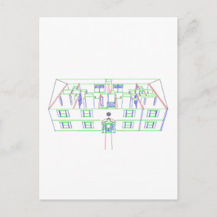 Carte Postale Immeuble / Maison : Dessin du marqueur