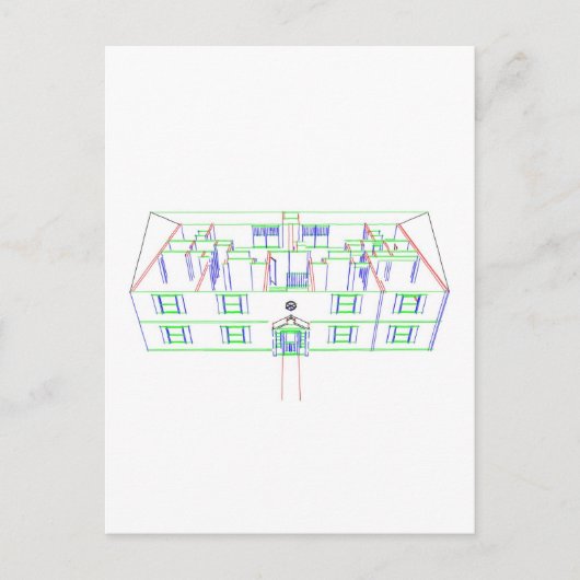 Carte Postale Immeuble / Maison : Dessin du marqueur (Devant)