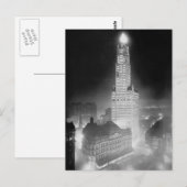 Carte Postale Immeuble Woolworth la nuit, 1920 (Devant / Derrière)