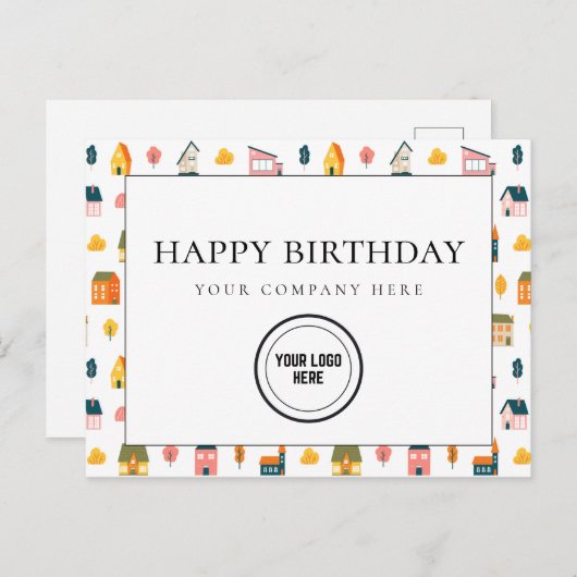 Carte Postale Immo Fun Ajouter un logo pour joyeux anniversaire  (Devant / Derrière)