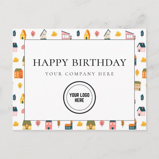 Carte Postale Immo Fun Ajouter un logo pour joyeux anniversaire  (Devant)
