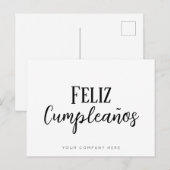 Carte Postale Immobilier d'entreprise pour anniversaire espagnol (Devant / Derrière)