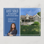 Carte Postale Immobilier Direct Mail Modern Blue Postcard (Devant)