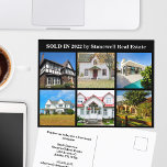 Carte Postale Immobilier Entreprise Vente Maison Photo<br><div class="desc">Affichez vos annonces vendues sur cette carte postale de marketing noir chic et envoyez-les à des clients potentiels dans votre région de l'immobilier. Customisez avec le nom de votre société immobilière et les coordonnées au verso. Faites entrer de nouveaux clients en montrant des photos de maisons des maisons que vous...</div>