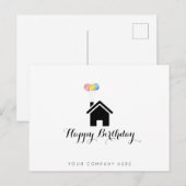 Carte Postale Immobilier Joyeux Ballons d'anniversaire (Devant / Derrière)