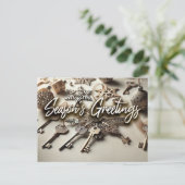 Carte postale Immobilier - Salutation de saison (Debout devant)