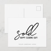 Carte Postale Immobilier vendu jour de clôture heureux (Devant / Derrière)