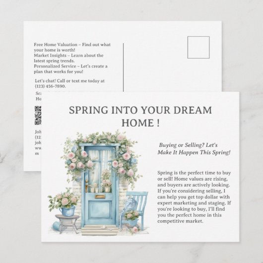 Carte postale immobilière de printemps (Devant / Derrière)
