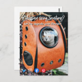 carte postale immobilière drôle chat dans un espac (Devant / Derrière)