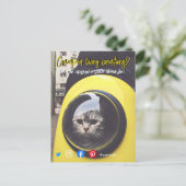 carte postale immobilière drôle chat dans un espac (Debout devant)