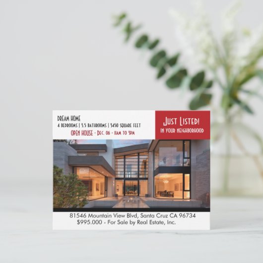 Carte postale IMMOBILIÈRE JUSTE ÉNUMÉRÉE (Debout devant)