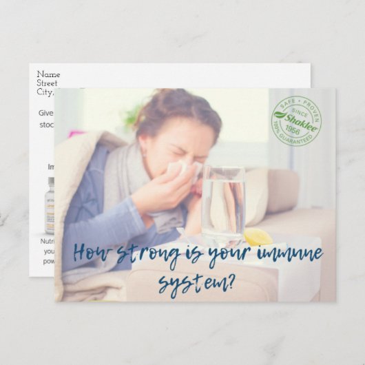 Carte postale Immunité (Devant / Derrière)