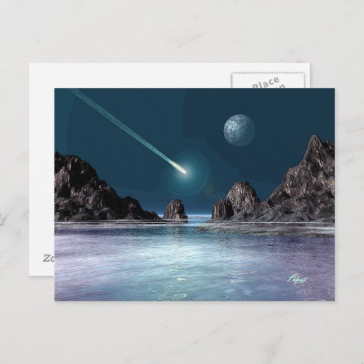 Carte postale IMPACT Sci-Fi Retro Space Art (Devant / Derrière)