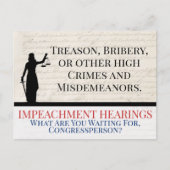 Carte Postale Impeach Trump High Crimes Misdemeanors Justice (Devant)
